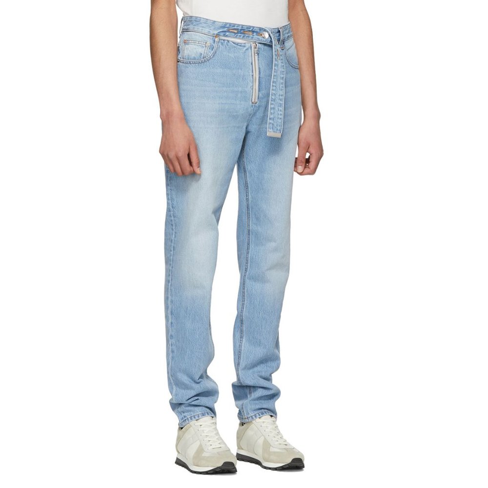 Helmut Lang Shayne Oliver 90’s light wash straight leg jeans adjustable waist